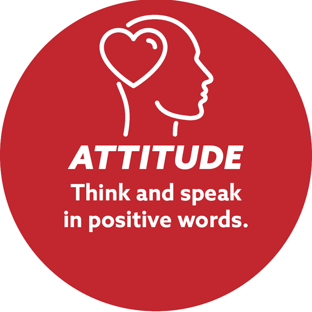 Attitude: Think and speak in positive words