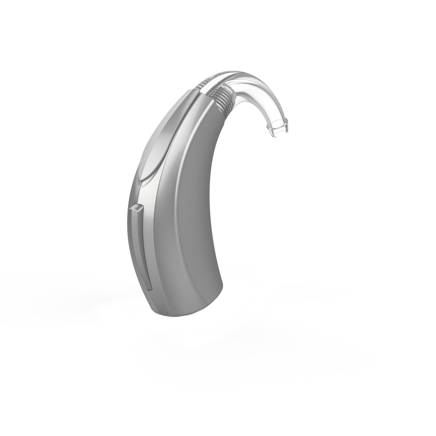 Behind-The-Ear (BTE) hearing aid in charging case